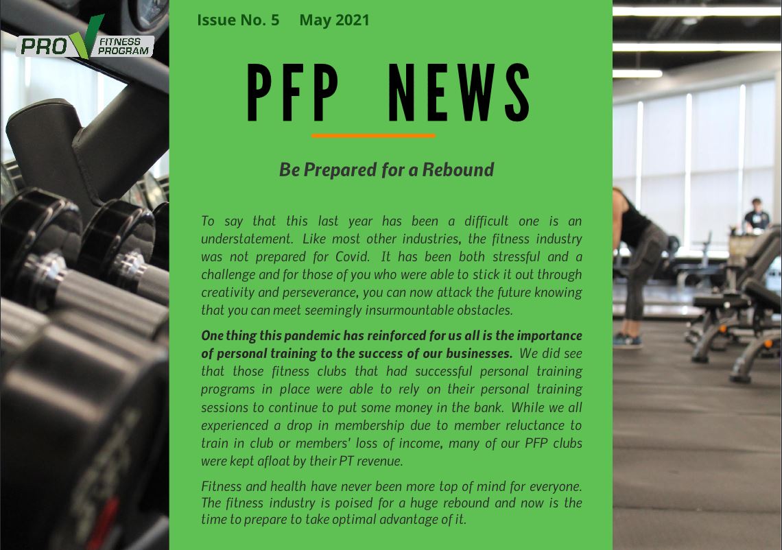 Les gymnases se préparent au rebond &#8211; PFP News &#8211; Mai 2021