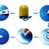 caractéristique Ballon Yoga CoreSphere Harmony de couleur bleu avec pompe à gonflé